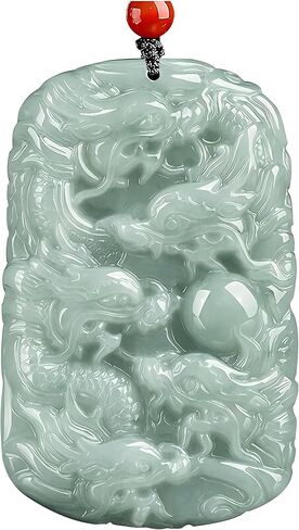 قلادة اليشم التنين والعنقاء من الدرجة الأولى، قلادة التنين والعنقاء التجارية pixiu God of Wealth قلادة للأزواج، هي تعويذة أبدية وأنيقة من السعادة، قلادة بورما الجاديت النسائية المعتمدة للرجال in Kuwait