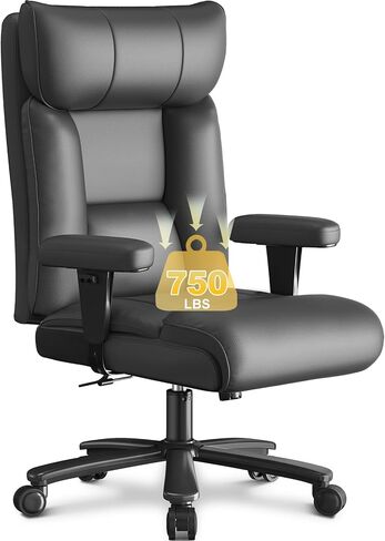 Office Chair,Ergonomic Big and Tall Office Chair 750LBS,High Back Leather Gaming Chair,Wide Executive Chair with Lumbar Support with Adjustable Padded Armrests in Saudi Arabia