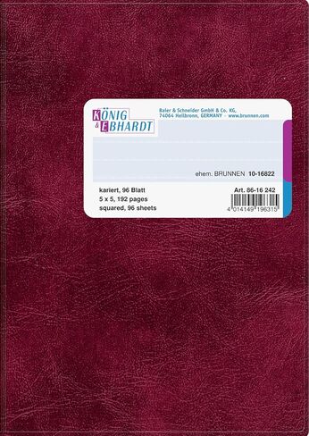 König & Ebhardt 8616242 Geschäftsbuch A6, Kariert, Rot in Saudi Arabia