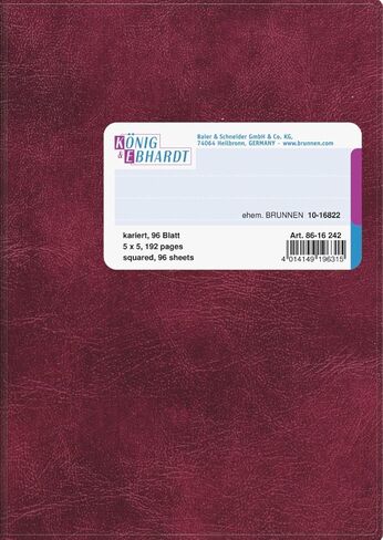 König & Ebhardt 8616242 Geschäftsbuch A6, Kariert, Rot in Saudi Arabia