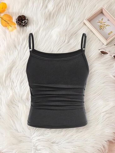 قمصان علوية للفتيات مكونة من 3 قطع بدون أكمام قميص داخلي غير رسمي بحزام سباغيتي بقصة ضيقة للأطفال من عمر 8 إلى 12 سنة in Kuwait