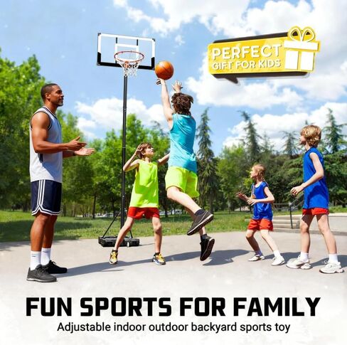 Aimking Portable Basketball Hoop Outdoor System with 44 Inch Shatterproof Backboard, 3.8FT-10FT Height Adjustable Basketball Goal System for Youth/Teens/Adults Indoor Outdoor in Saudi Arabia