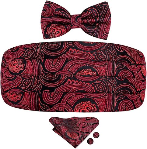 Silk Men's Cummerbunds wide Belt for Men Red Cummerbunds and Bowtie Set for Tuxedo Corset Belt in Saudi Arabia