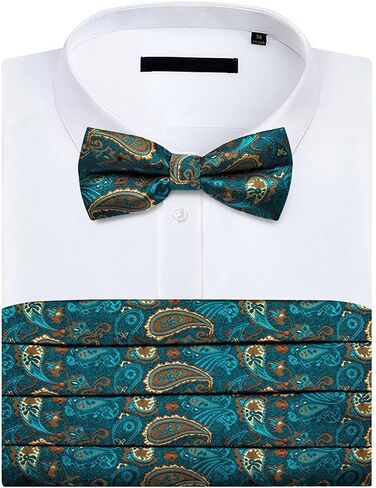 الرجال سهرة Cummerbund رمادي الحرير مخطط ربطة القوس فيونكة Handerchif أزرار أكمام مجموعة حفل زفاف Cummerbunds الخصر in Kuwait