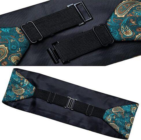 الرجال سهرة Cummerbund رمادي الحرير مخطط ربطة القوس فيونكة Handerchif أزرار أكمام مجموعة حفل زفاف Cummerbunds الخصر in Kuwait
