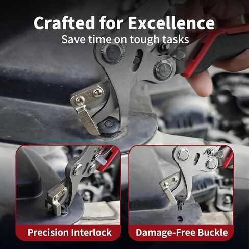 كماشة مشبك السيارة، أداة إزالة الحواف التلقائية مع قطعتين من مزيل التثبيت من الفولاذ المقاوم للصدأ لتفكيك الجزء الداخلي للسيارة، لوحة قيادة لوحة الباب، الأبازيم، مشابك تقليم بلاستيكية، مسامير in Kuwait