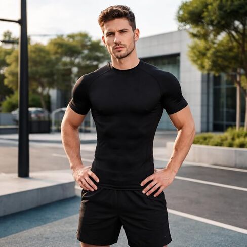 Men's Undershirts Crew Neck T-Shirts, Short Sleeve Cotton Blend Base Layer Tees, Soft Comfortable Everyday Essentials, Slim Fit Casual Shirts for Work Gym Sports in Saudi Arabia