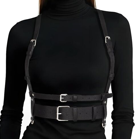 حزام خصر من الجلد البانك للنساء إكسسوارات القوطي أحزمة مشد جلدية قابلة للتعديل in Kuwait