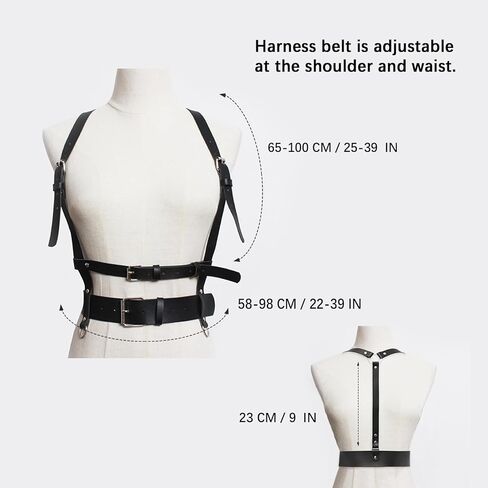 Punk Leather Harness Waist Belt for Women Goth Accessories Rave Accessory Adjustable Leather Corset Belts in Saudi Arabia
