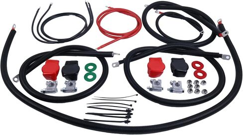 Battery Cable Kit Compatible with Ford Superduty F250 F350 Excursion 1999-2003 7.3L Power Stroke Diesel Engine 2/0#2298-90 2298/90 in Saudi Arabia