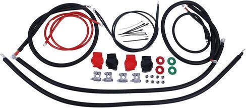 Battery Cable Kit Compatible with Ford Superduty F250 F350 Excursion 1999-2003 7.3L Power Stroke Diesel Engine 2/0#2298-90 2298/90 in Saudi Arabia