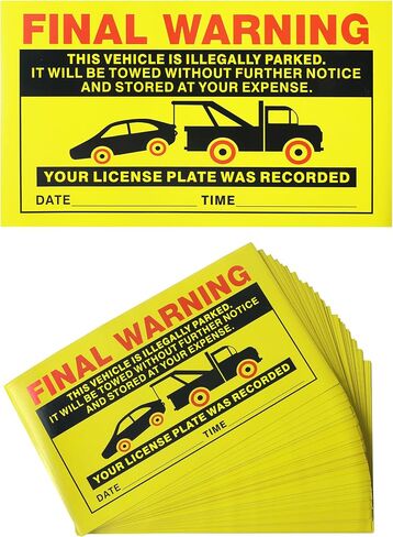 50pcs Parking Violation Stickers,No Parking Stickers Hard to Remove,Car Accseeories,Large Size 5X9 Inches Sticker for Car Private Warning,Keep Other People from Parking in Your Spot in Saudi Arabia