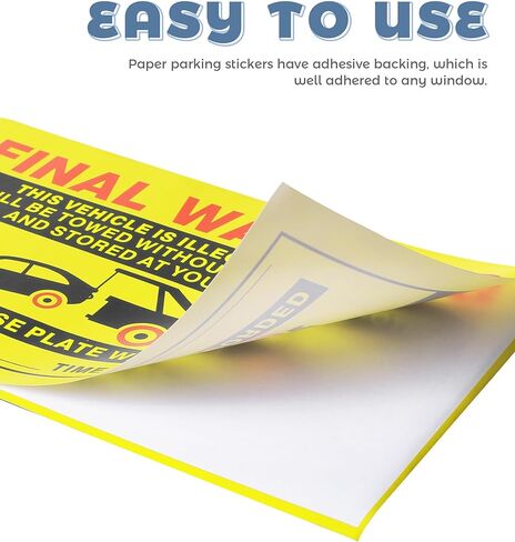 50pcs Parking Violation Stickers,No Parking Stickers Hard to Remove,Car Accseeories,Large Size 5X9 Inches Sticker for Car Private Warning,Keep Other People from Parking in Your Spot in Saudi Arabia