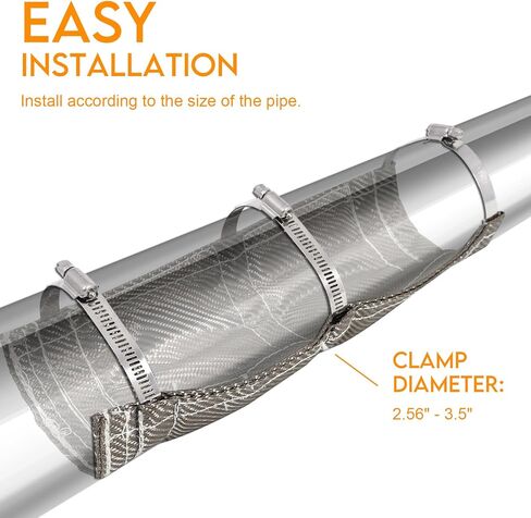 BLACKHORSE-RACING Titanium Pipe Shield، 6 "× 12" درع حرارة العادم مع 3 مشابك من الفولاذ المقاوم للصدأ مقاومة عالية لدرجة الحرارة تصل إلى 2500 درجة فهرنهايت للدراجات النارية والخراطيم والأسلاك الكهربائية in Kuwait