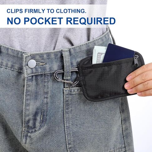 RFID Blocking Clip Stash Pouch Minimalist Travel Wallet Rfid Protected Stash Pouch Keychain Organizer Pouches Slim Credit Cards Case Cover Lightweight Zipper Bag for Cards Cash Women Men in Saudi Arabia