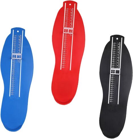 3Pcs Adult Foot Measurer Sizer Tool Lightweight Shoe Measuring Device for Men Women Red Black Blue in Saudi Arabia