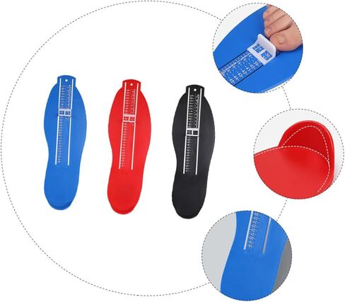3Pcs Adult Foot Measurer Sizer Tool Lightweight Shoe Measuring Device for Men Women Red Black Blue in Saudi Arabia
