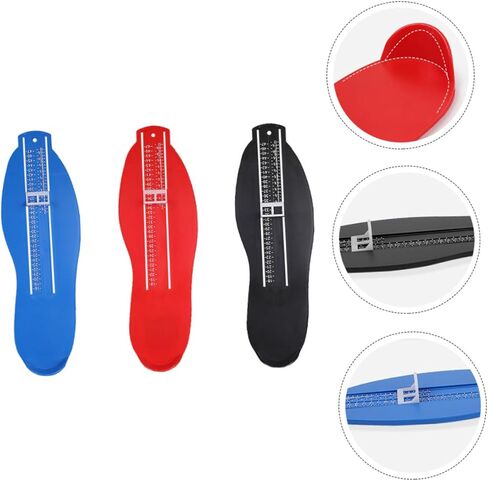 3Pcs Adult Foot Measurer Sizer Tool Lightweight Shoe Measuring Device for Men Women Red Black Blue in Saudi Arabia