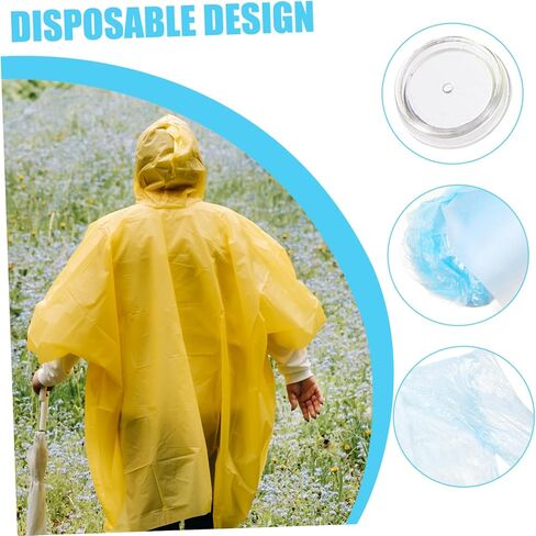 BESPORTBLE Disposable Rain Poncho for Adults Lightweight Waterproof Cycling Jacket Hood for Outdoor Activities Hiking Camping and Emergency Use in Saudi Arabia