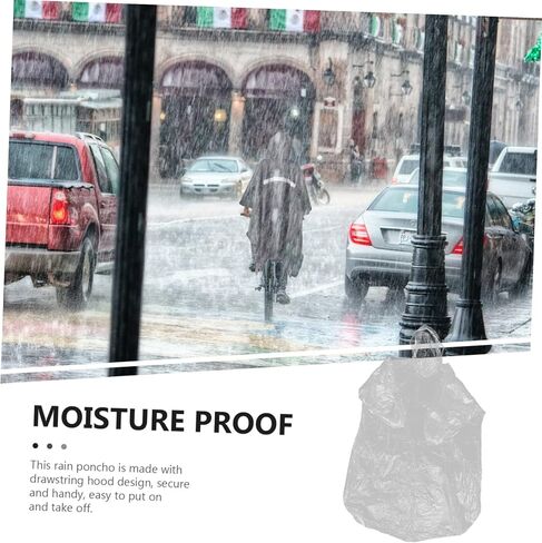 6pcs Disposable Rain Poncho with Hood Thickened Compressed Emergency Raincoat for Adults Lightweight and Portable for Camping Hiking and Outdoor Activities in Saudi Arabia