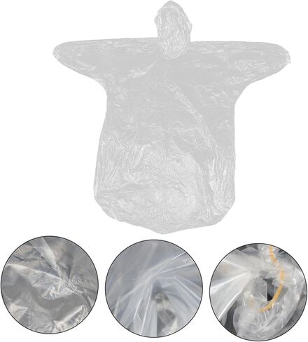 6pcs Disposable Rain Poncho with Hood Thickened Compressed Emergency Raincoat for Adults Lightweight and Portable for Camping Hiking and Outdoor Activities in Saudi Arabia