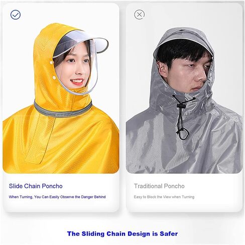 Waterproof rain Poncho, Electric Bike Rainwear, Universal Mobility Cape Cover Rainwear Hooded Cycling Unisex Windproof Rain Poncho for E-Bike, Scooter(Dark Blue,Medium) in Saudi Arabia