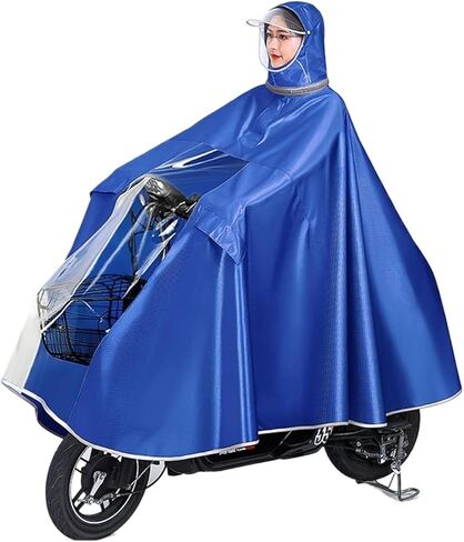 Waterproof rain Poncho, Electric Bike Rainwear, Universal Mobility Cape Cover Rainwear Hooded Cycling Unisex Windproof Rain Poncho for E-Bike, Scooter(Dark Blue,Medium) in Saudi Arabia