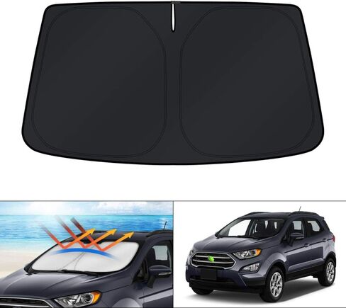 KUST غطاء شمسي مناسب للزجاج الأمامي لسيارة Ford Focus 2012-2018 ملحقات هاتشباك غطاء نافذة قابل للطي حاجب من الشمس كتل حماية من الأشعة فوق البنفسجية تحافظ على برودة سيارتك in Kuwait