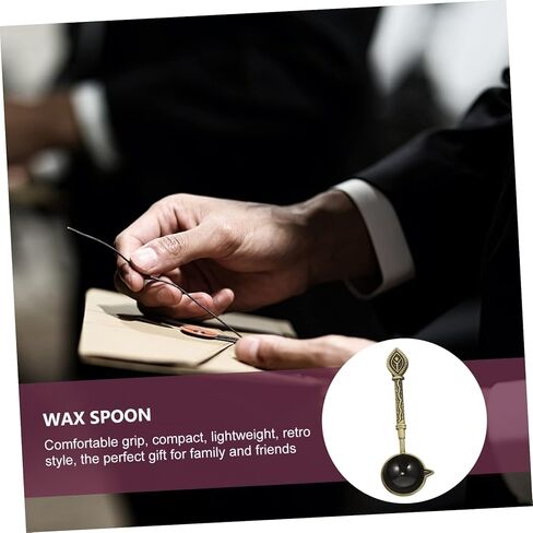 DOITOOL Golden Retro Wax Sealing Spoon High Temperature Resistant Melting Supply for Envelopes Parcels Wedding Invitations Unique Household Wax Seal Stamp Tool and Decorative Craft in Saudi Arabia
