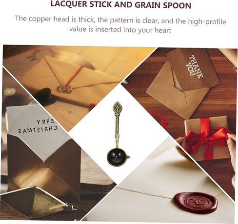DOITOOL Golden Retro Wax Sealing Spoon High Temperature Resistant Melting Supply for Envelopes Parcels Wedding Invitations Unique Household Wax Seal Stamp Tool and Decorative Craft in Saudi Arabia