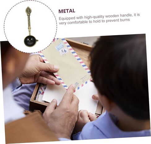 DOITOOL Golden Retro Wax Sealing Spoon High Temperature Resistant Melting Supply for Envelopes Parcels Wedding Invitations Unique Household Wax Seal Stamp Tool and Decorative Craft in Saudi Arabia