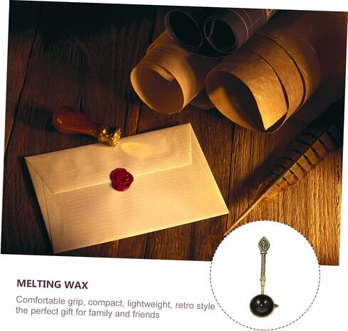 DOITOOL Golden Retro Wax Sealing Spoon High Temperature Resistant Melting Supply for Envelopes Parcels Wedding Invitations Unique Household Wax Seal Stamp Tool and Decorative Craft in Saudi Arabia