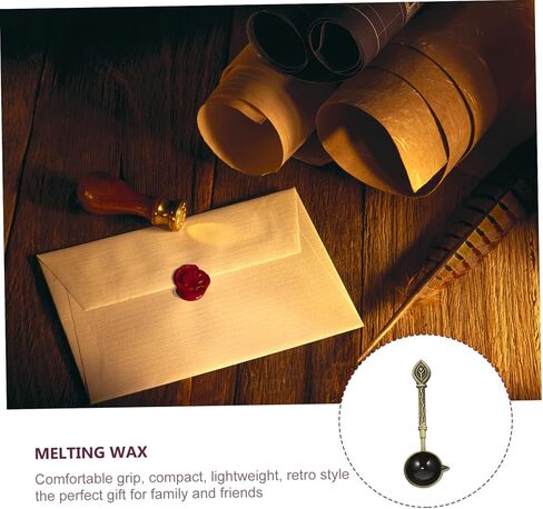 Seal Melting Spoon Non Slip Metal Wax Spoon for Sealing Envelopes Easy to Clean and Store Vintage Style Tabletop Decoration in Saudi Arabia