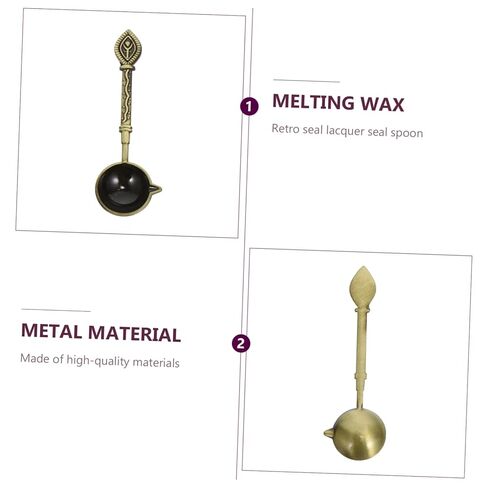 Homoyoyo Golden Metal Wax Sealing Spoon for Stamp Wax Beads Melting High Temperature Resistant Creative Melting Spoon for DIY Envelope Sealing Wedding Invitations Parcels and Party Use in Saudi Arabia