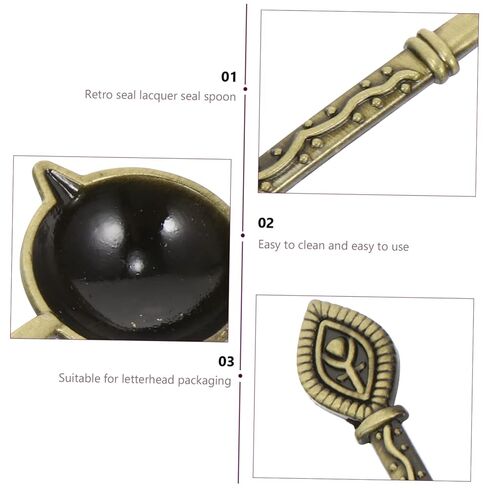 Homoyoyo Golden Metal Wax Sealing Spoon for Stamp Wax Beads Melting High Temperature Resistant Creative Melting Spoon for DIY Envelope Sealing Wedding Invitations Parcels and Party Use in Saudi Arabia