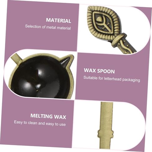 Homoyoyo Golden Metal Wax Sealing Spoon for Stamp Wax Beads Melting High Temperature Resistant Creative Melting Spoon for DIY Envelope Sealing Wedding Invitations Parcels and Party Use in Saudi Arabia