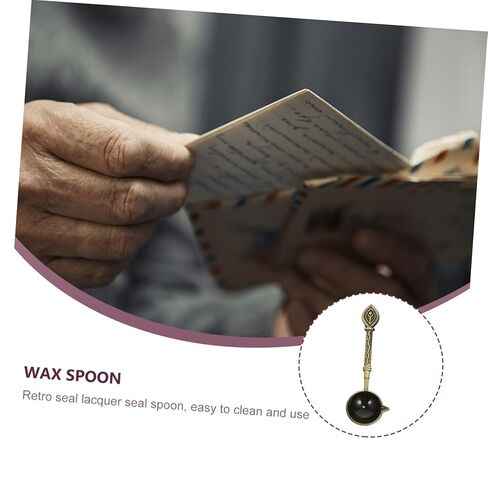 Homoyoyo Golden Metal Wax Sealing Spoon for Stamp Wax Beads Melting High Temperature Resistant Creative Melting Spoon for DIY Envelope Sealing Wedding Invitations Parcels and Party Use in Saudi Arabia