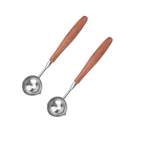 2PCS Wax Spoon, Wax Seal Spoon with Wooden Handle for Wedding Invitations Envelope Letter Art Craft (Copper fire Lacquer Spoon) in Saudi Arabia