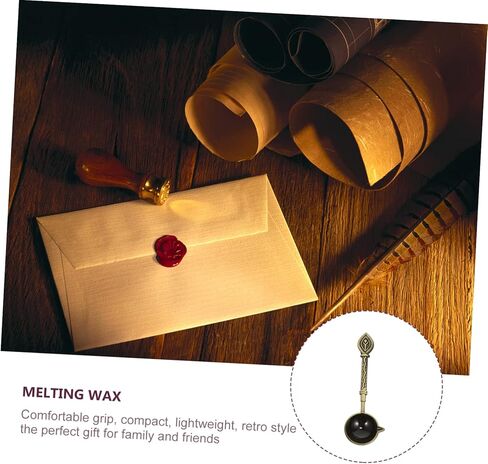 TEHAUX Metal Wax Sealing Spoon for Envelope Sealing High Temperature Resistant Melting Spoon for DIY Durable Professional and Crafts Golden Finish in Saudi Arabia