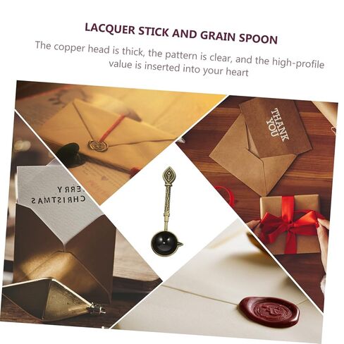 TEHAUX Delicate Retro Metal Wax Sealing Spoon for Wax Beads Stamp Durable Deep Melting Spoon for Vintage Seal Accessories Home Decoration Tool in Saudi Arabia