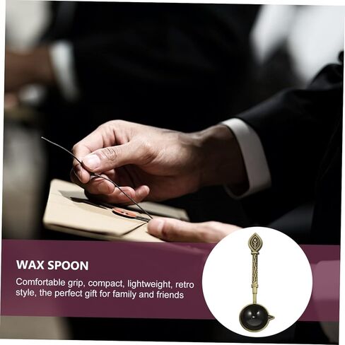 TEHAUX Delicate Retro Metal Wax Sealing Spoon for Wax Beads Stamp Durable Deep Melting Spoon for Vintage Seal Accessories Home Decoration Tool in Saudi Arabia