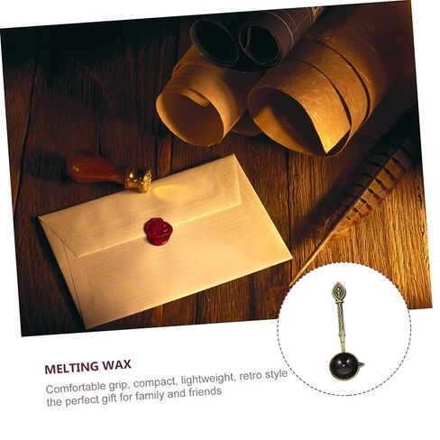 TEHAUX Delicate Retro Metal Wax Sealing Spoon for Wax Beads Stamp Durable Deep Melting Spoon for Vintage Seal Accessories Home Decoration Tool in Saudi Arabia