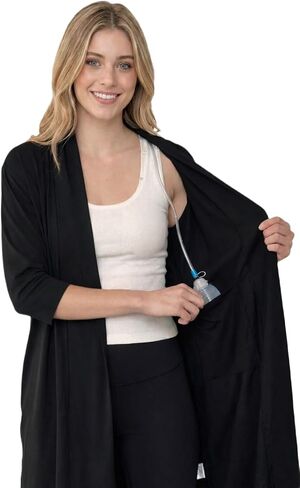USBD Premium Post Mastectomy Robes with inside Drain Pockets Recovery Apparel in Kuwait