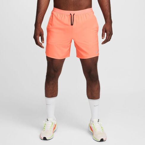 شورت الجري Nike Stride للرجال Dri-FIT 7 بوصات 2 في 1 (مانجو وايلد فاتح/مرجاني عتيق/أسود، DM4759-643) in Kuwait