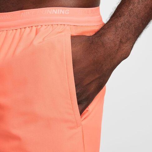 شورت الجري Nike Stride للرجال Dri-FIT 7 بوصات 2 في 1 (مانجو وايلد فاتح/مرجاني عتيق/أسود، DM4759-643) in Kuwait