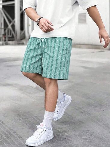 Men's Casual Shorts, Lightweight Quick-Dry Streetwear with Floral Print, Machine Washable for Travel & Sports in Saudi Arabia