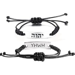 YHWH Bracelet for Women Men,Adjust Cord Hebrew Bible Lord Bracelets Name of God Tetragrammaton Jewish ID Bracelets Jewish Prayer Protect Religious Jewelry for Her Him in Saudi Arabia