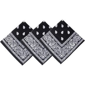 مجموعة هدايا باندانا متعددة الأغراض مصنوعة من القطن بنسبة 100% للرجال من INDIAN CRAFT CASTLE - عصابة رأس، لف، تغطية واقية، أسود/كحلي/أحمر in Kuwait