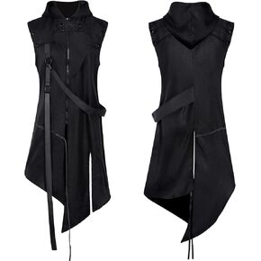 Men's Steampunk Gothic Jacket Victorian Renaissance Long Hoodie Vest Medieval Halloween Cosplay Costume in Saudi Arabia