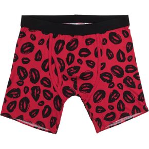 Bioworld Valentine's Day Be Mine Lips Pattern Men's Red Boxer Briefs in Saudi Arabia